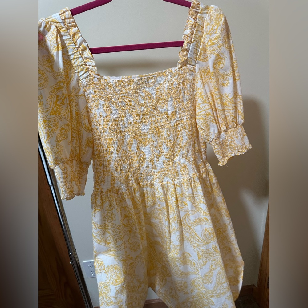 1. State Yellow and White Floral Dress Large - Picture 5 of 5